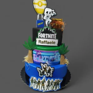 Torta scenografica Fortnite personalizzata – Torta compleanno Fortnite personalizzata