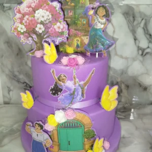 Torta Encanto Viola Decorata – Cake Art Artigianale per Feste e Compleanni